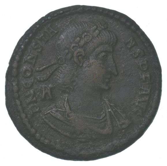 348-350 AD Ancient Roman Coin Boat With Victory Constans