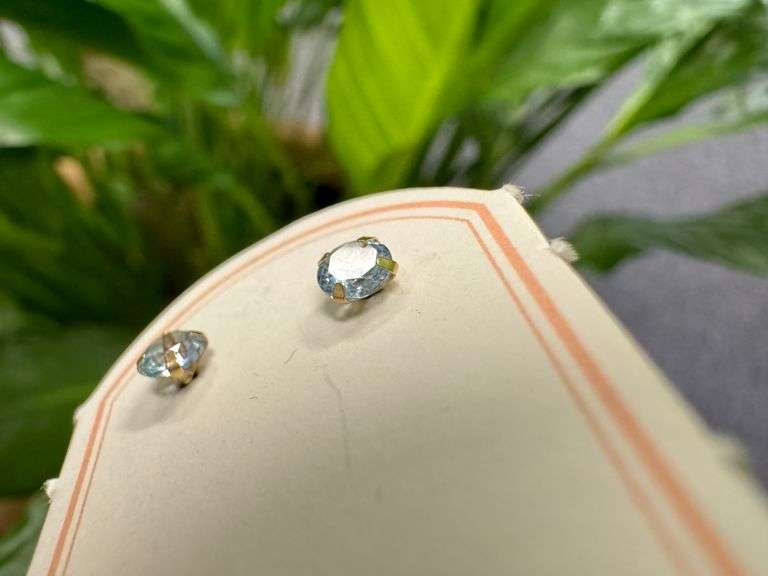 10k Yellow Gold 4mm Round Solitaire Stud Brilliant CZ Earrings 6 Pairs Various Colors