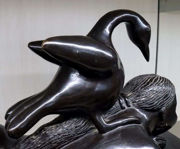 Investment! collector item, Fernando Botero Bronze Figurine of Leda and the Swan, Signed