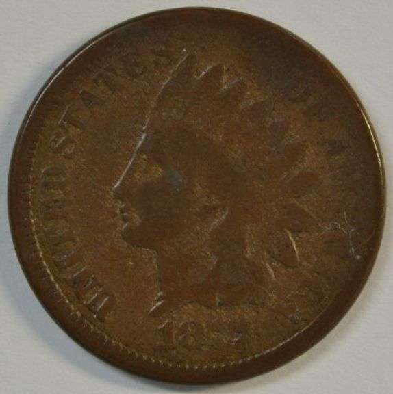 THE RARE 1877 INDIAN HEAD CENT IN GOOD/VG