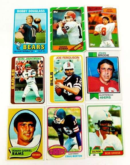 9 NFL Quarterback Greats Football Cards