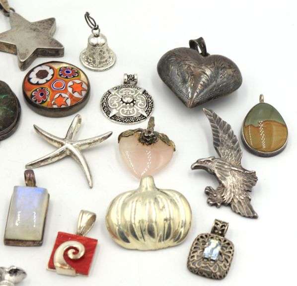 Group lot of Vintage 925 sterling silver pendants