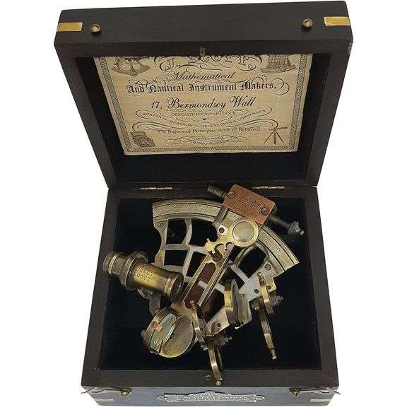 1753 Brass Nautical Celestial Navigation in Rosewood Box