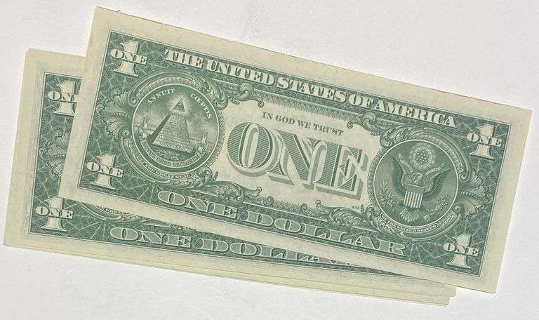 10 Consecutive $1 CU 1957 B Silver Certificates