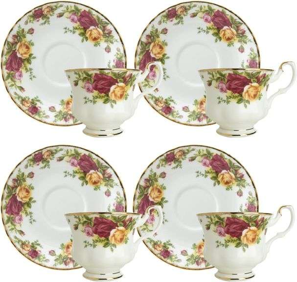 22k Gold Royal Doulton Old Country Roses Teacup & Saucer Set