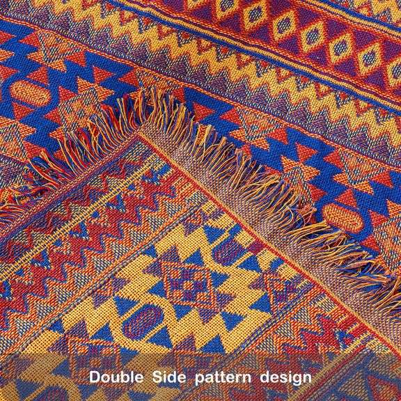 Vintage Handwoven Southwestern Aztec Throw Cover