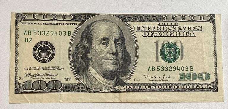 $100 1995 Missaligned FR Note