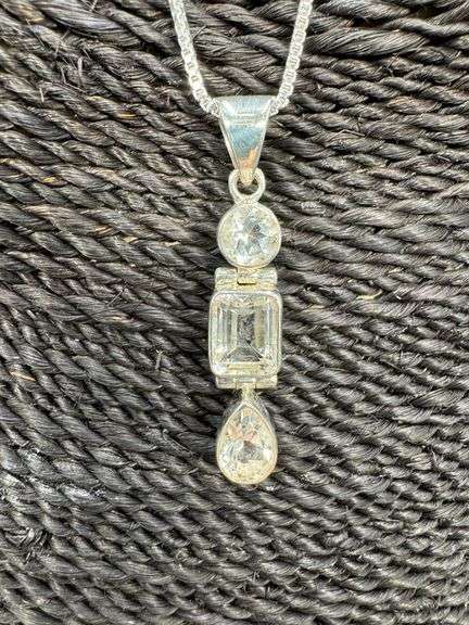 Sterling Silver Crystal Pendant Natural Gemstone