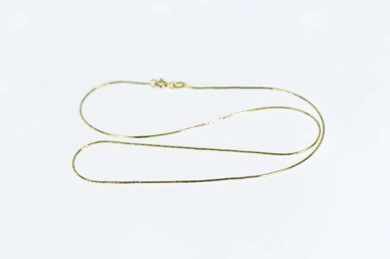14K Yellow Gold 1.0mm Box Chain Classic Square Link Necklace