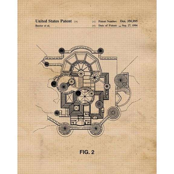 Vintage Sleeping Beauty Castle Patent Prints Set