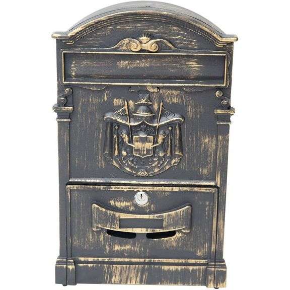 Vintage Victorian Locking Mailbox Heavy-Duty Outdoor Postbox