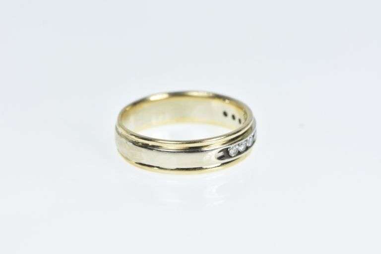 14K Yellow Gold 0.50 Ctw Men's Two Tone Diamond Wedding Ring