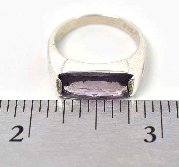 Amethyst Gemstone Signet Ring in Sterling Silver