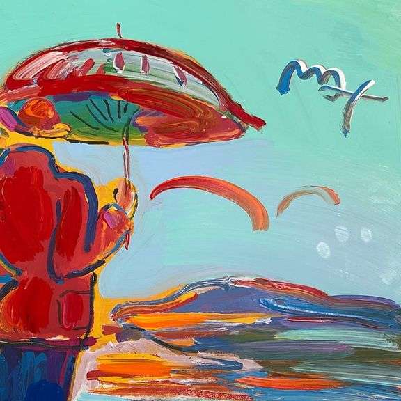 Umbrella Man at Sea by Peter Max