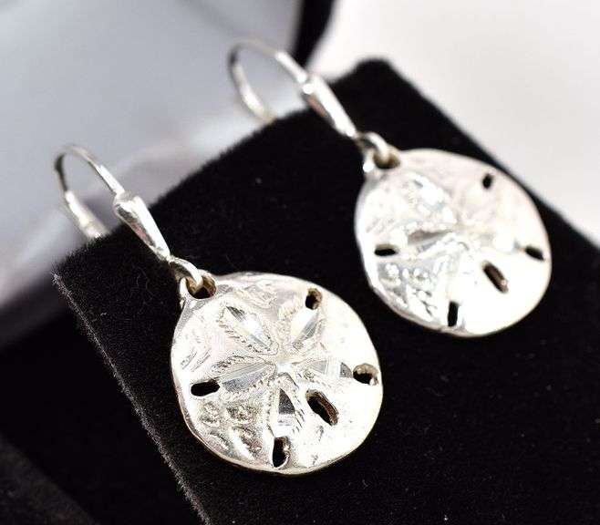 Sand Dollar Earrings in Sterling Silver