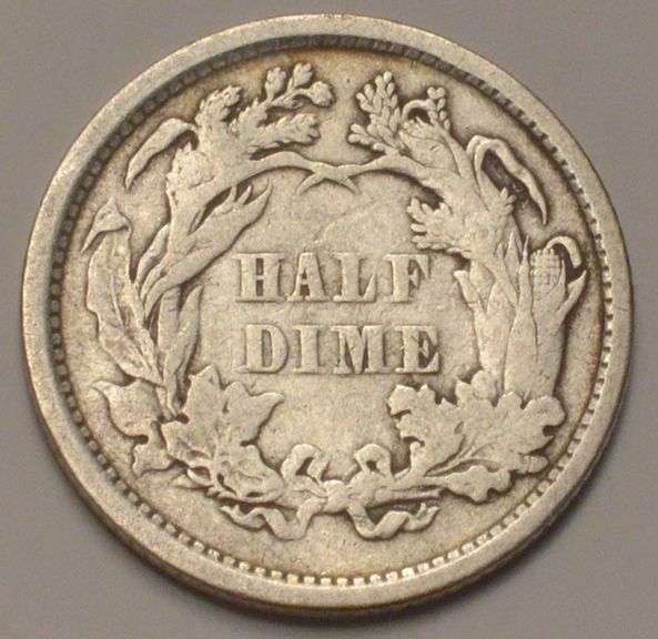 1861 Seated Liberty Half Dime, Circulated.