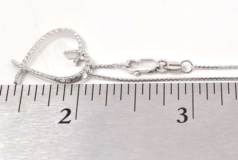 Loving 14K White Gold Diamond Heart Pendant Necklace