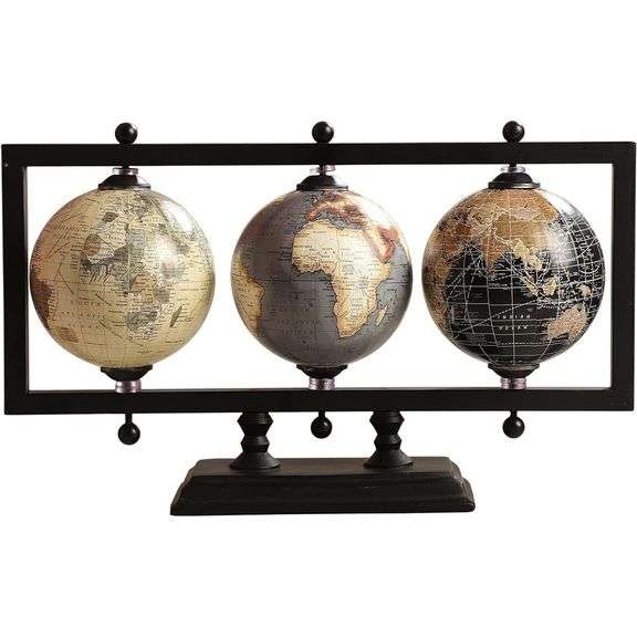 Artisan-Crafted World Globe Trio