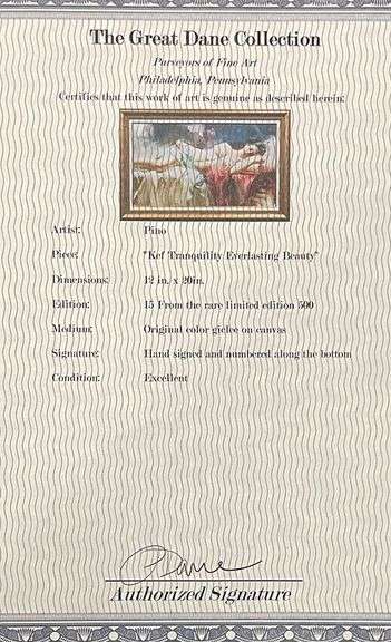 Collectible Pino Signed Giclee,  Kef Tranqulity Everlasting Beauty