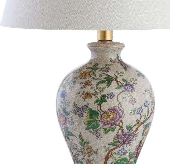 Chinoiserie Hand-Painted Age of Enlightenment Floral Lamp