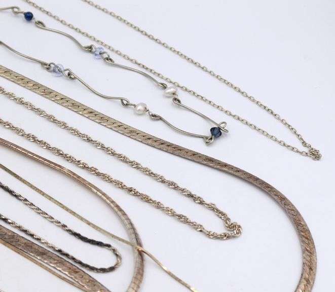 Group lot of vintage 925 sterling silver necklaces
