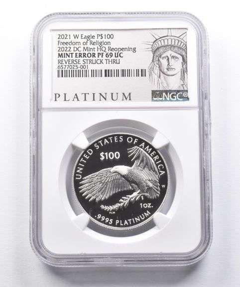 Err PF69 2021-W American Platinum Eagle REV Strck Thru 2022 DC HQ NGC