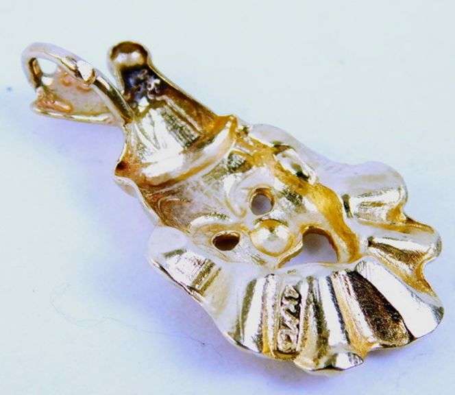 14K 3-Dimensional Clown Pendant
