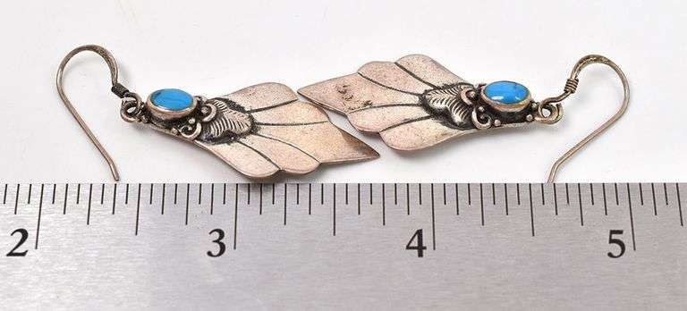 Turquoise Gemstone Earrings in Sterling Silver