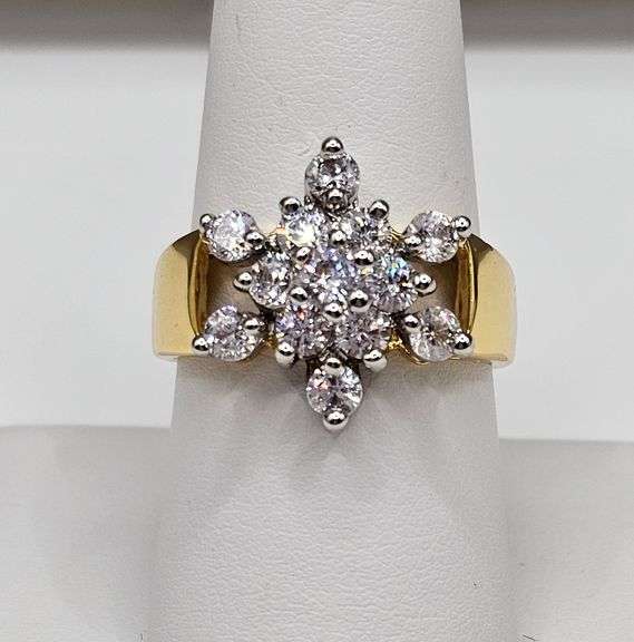 Dazzling 14 Kt Gold Plated Lab Simulated Diamond Ring