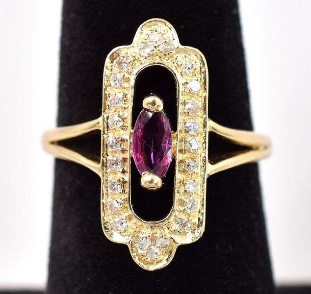 Blissful 14K Yellow Gold Pink Topaz and Diamond Gemstone Ring