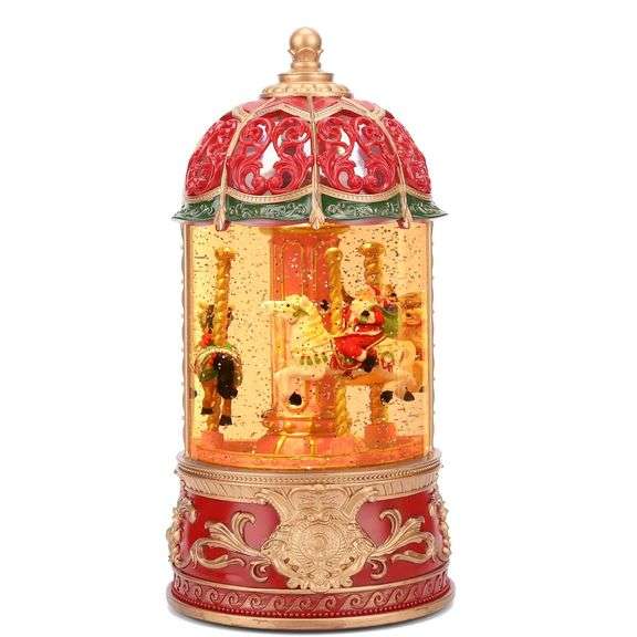 Collectible Old Style Carousel Snow Globe