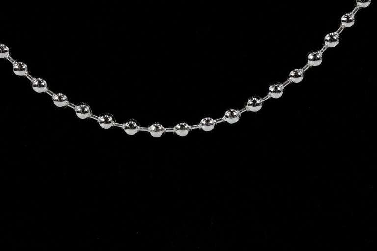 Sterling Silver Italian Ball Bead Chain 3mm 925 Italy New Dog Tag Necklace 22"