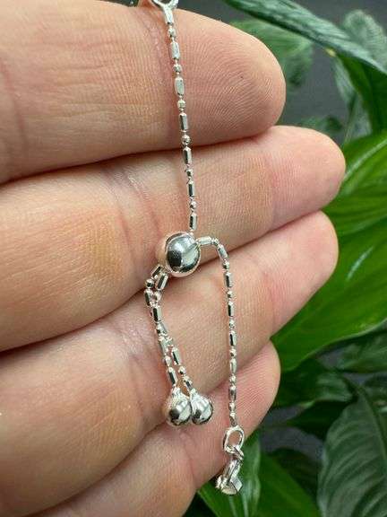 Sterling Silver Popcorn Mesh Boho Bracelet Adjustable Slider Bead 9" Inch