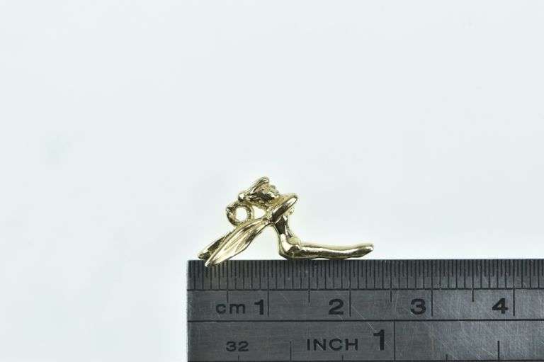 14K Yellow Gold Tinkerbell Peter Pan Disney Fairy Pixie Charm/Pendant