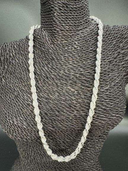 Sterling Silver Heavy Diamond-Cut Rope Chain 7mm Solid 925 Italy New Men's Necklace 24"