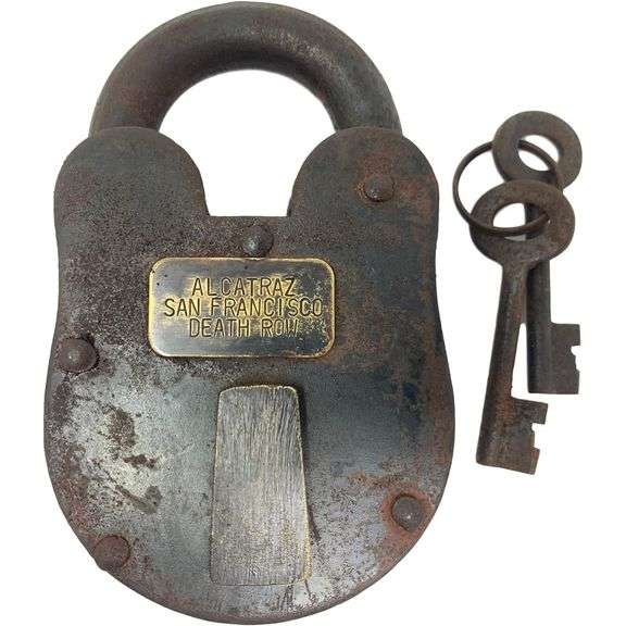 Vintage Alcatraz Padlock Cast Iron Prison Lock with Keys