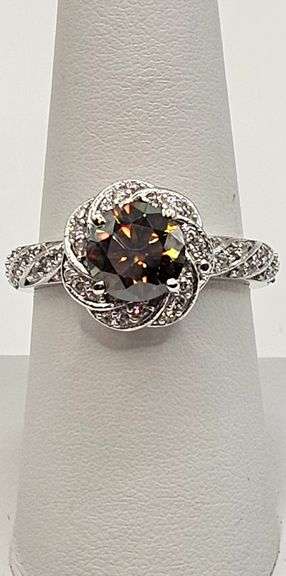 Dynamic 2.85 Ct VVs1 Golden Amber Green Lab Diamond Ring