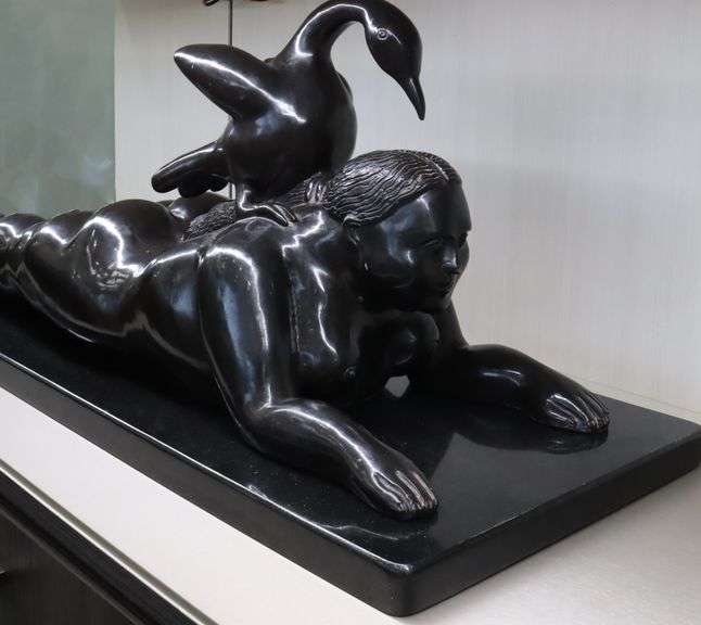 Investment! collector item, Fernando Botero Bronze Figurine of Leda and the Swan, Signed