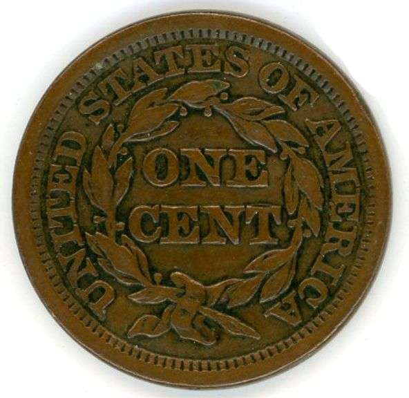 1848 Braided Hair Large Cent in VF