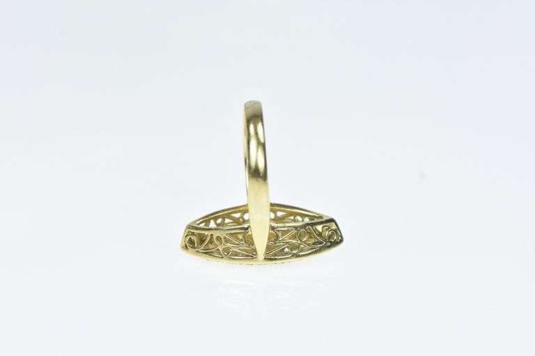 18K Yellow Gold 0.43 Ctw Marquise Diamond Navette Cluster Ring