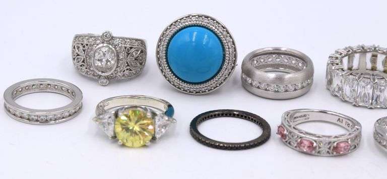 Group lot of 925 sterling silver rings