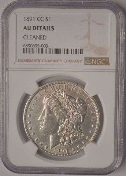 1891-CC Morgan Silver Dollar NGC AU Details Cleaned