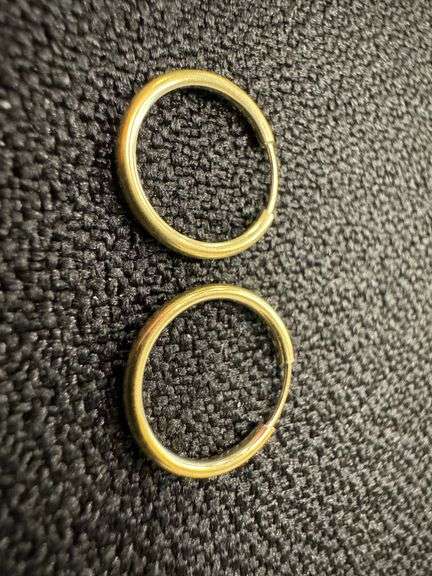 10k Yellow Gold Endless 12mm Hoop Earrings