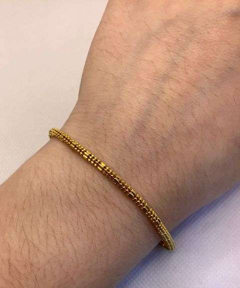 ALTERNATING 22K GOLD SQUARE CHAIN BRACELET