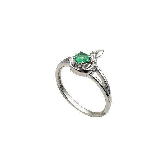 14k gold and Genuine Emerald Ring