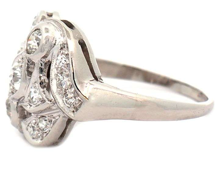 Vintage 0.50ctw European and Single Cut Diamond Heirloom Ring in Platinum