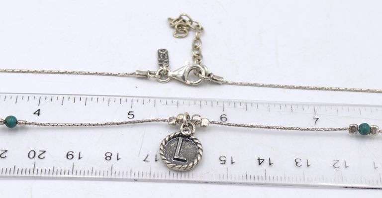 Group lot of vintage 925 sterling silver necklaces