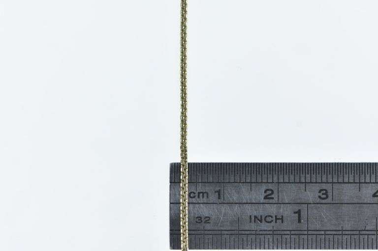 14K Yellow Gold 1.3mm Pressed Square Flat Box Chain Necklace
