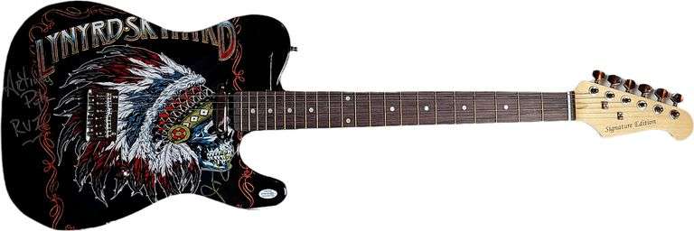 Lynyrd Skynyrd Autographed Signed Custom Graphics Guitar AFTAL UACC ACOA
