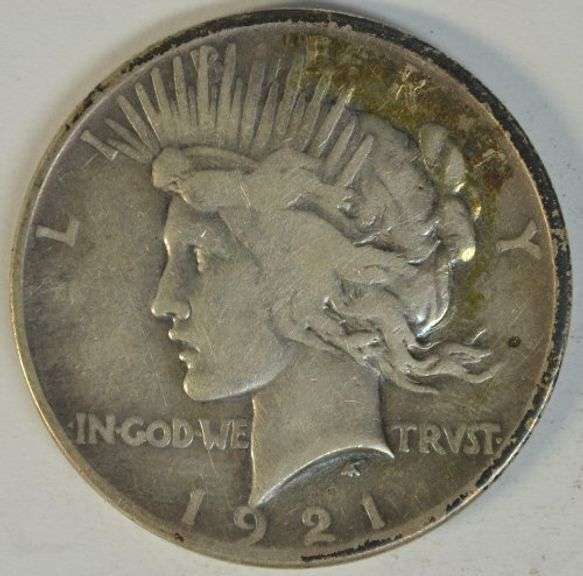 Scarce 1921 Peace Silver Dollar. First year of issue
